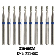 Dental 330 Diamond Bur 830/008M FG Pear Medium Grit Burs High Speed Burr 10Pc/PK
