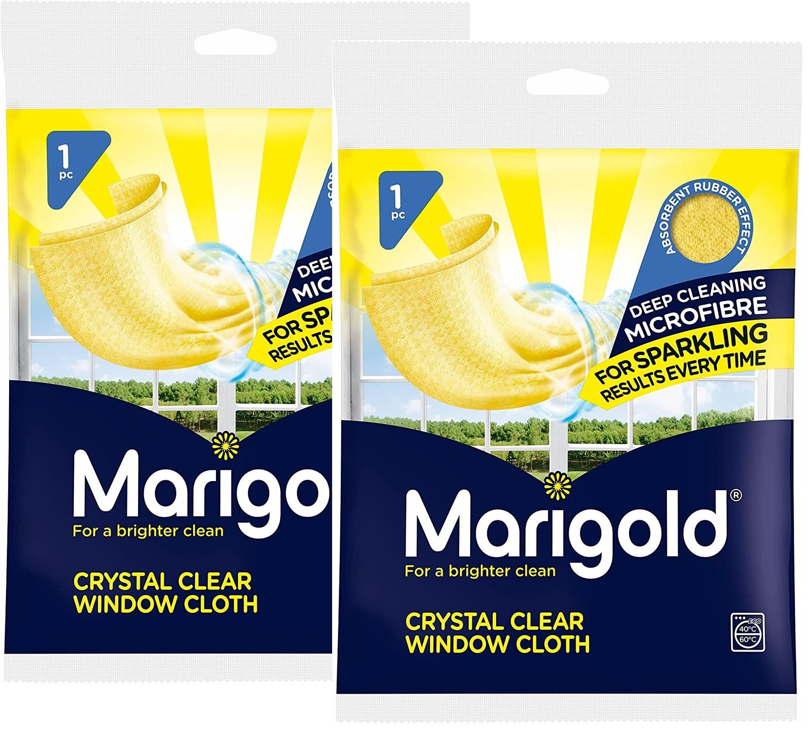 Marigold Crystal Clear Window Glass Absorbent Microfibre Deep Cleaning