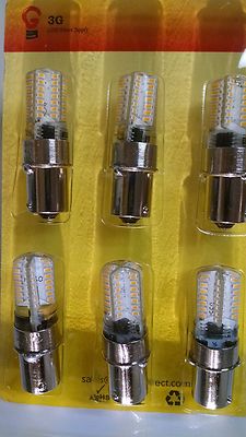 NEW 6 Six Single Contact 1156 Bayonet 12V ba15s 3w LED Warm Light bulb 2700k