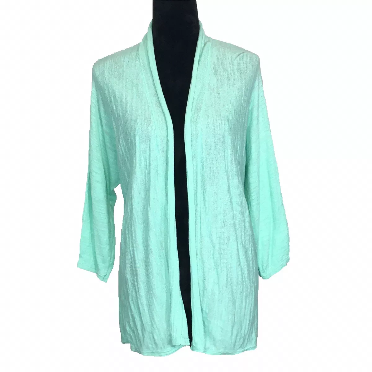 Aqua Drape Front Cardigan Sweater