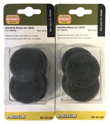 2pk Proxxon 28555 Sanding fleece for LW/E, fine, 5ct ea 2  (50mm) Diameter (R3)