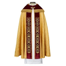 Church Clergy Vestments Catholic Priest Chasuble Cope 54 Inch Burgundy Velvet