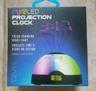 Tzumi AuraLED Projection Clock, Alarm & Nightlight, Stars & Colors (6999)