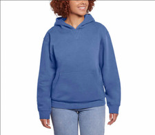 Kirkland Signature Womans Large Heavyweight Fleece Hoodie - Blue