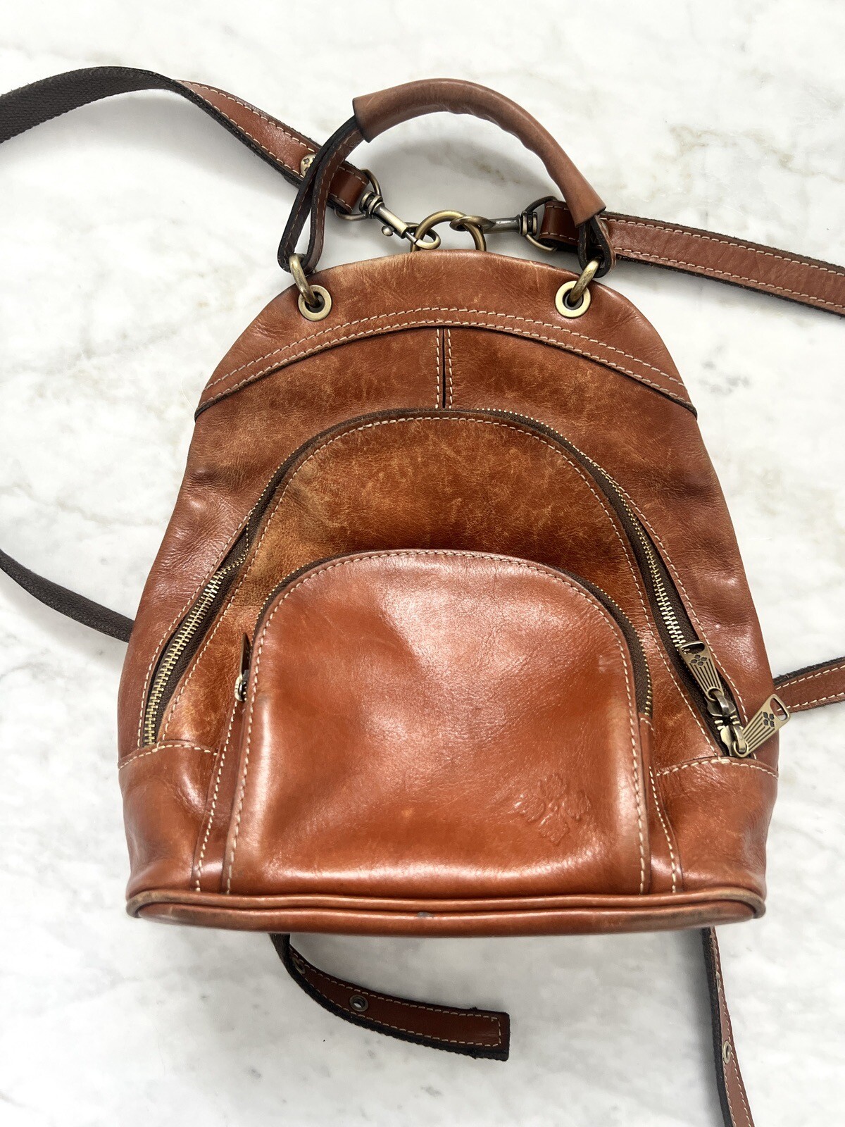 Patricia Nash Heritage Leather Alencon Backpack Distressed Worn eBay
