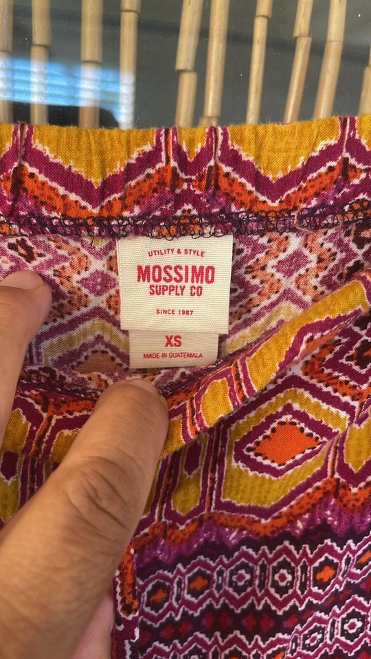 MOSSIMO Rojo Morado Amarillo Maxi Falda Campesina Elástica Talla XS Foto 4 de 4