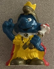 SMURFS King Emperor Smurf 20046 Peyo Bully Schleich PVC Figurine 1978 Vintage
