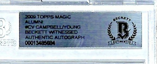 2009 Topps Magic EARL CAMPBELL & VINCE YOUNG Signed Longhorns Card BAS Slabbed - Picture 2 of 3