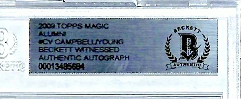 Tarjeta Longhorns firmada 2009 Topps Magic Earl Campbell & Vince Young BAS losa Foto 2 de 3