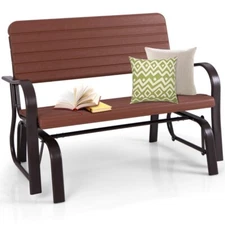 2-Seat Outdoor Garden Swing Bench Porch Glider Loveseat w/Heavy Duty Steel Frame