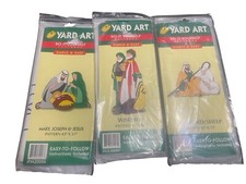 Christmas Yard Art Do It Yourself Vintage Wood Pattern Nativity Set 1998 NOS