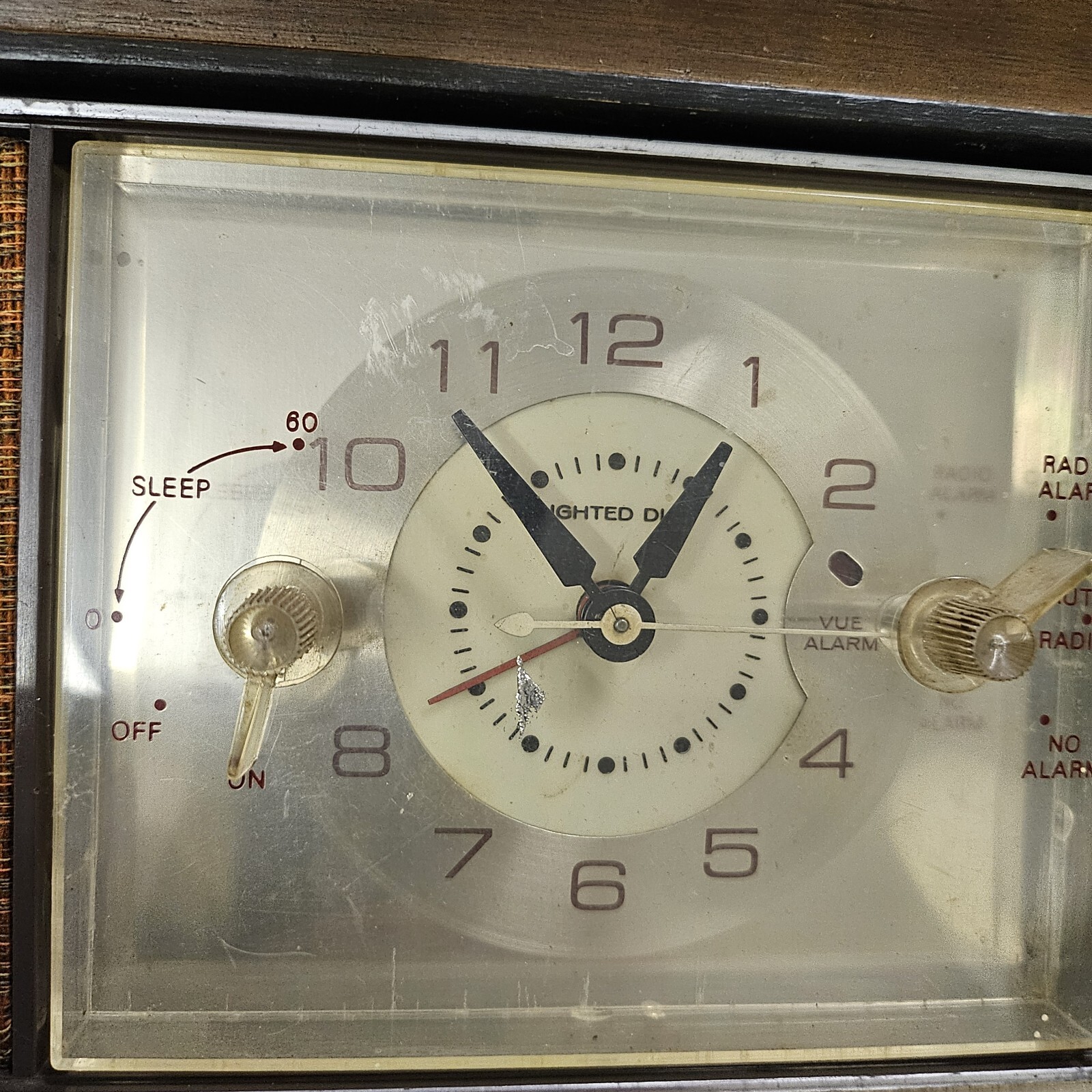 Vtg General Electric Tube Clock Radio GE C1543B AM FM 60s Wood