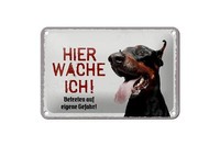 Blechschild Spruch 18X12 Cm Dobermann Hier Wache Eigene Gefahr Schild