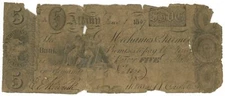 1847 Mechanics and Farmers Bank Albany New York $5 NY (L4080)