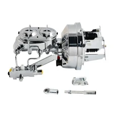 8" Chrome Power Brake Booster Conversion Kit Disc Drum For 1958-64 Chevy Impala