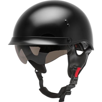 GMax HH-65 Half-Helmet Full Dressed - Black - Small H9650024