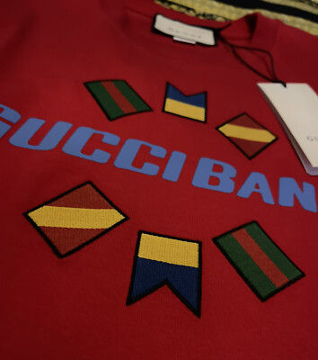 Nwt 100% Auth Gucci Band T-Shirt Übergroße Passform Mrsp Größe L  