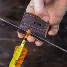 Split Finger Tab - Chrome Tan - Archery Finger Guard - Right or Left Hand