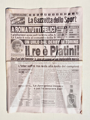 Gazzetta Dello Sport – 22 Novembre 1982 : Platini, Juventus, Roma, Inter, Cesena