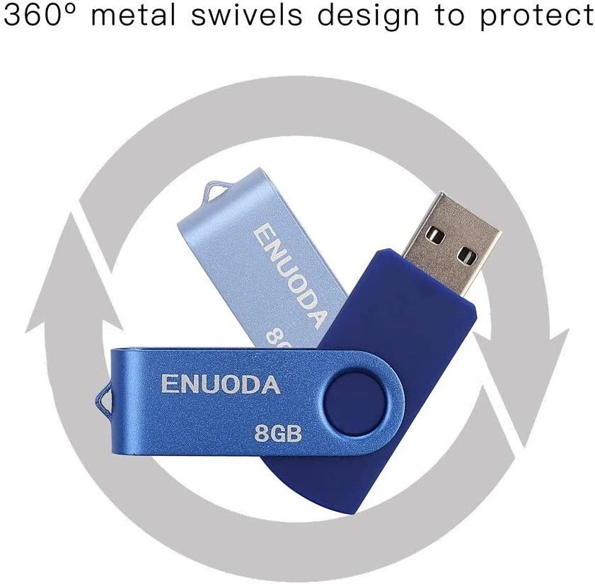 Lot De 5 Clé USB 8 Go Stockage Flash Drive USB 2.0 Rotation Disque Mémoire - Photo 4/4