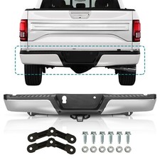 For 2015-2020 Ford F-150 W Tow Hitch Wo Park Holes Chrome Rear Bumper Assembly