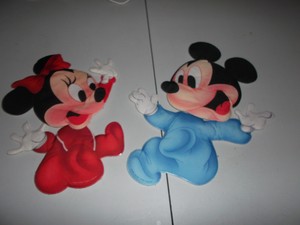 Vintage Disney Baby Bebes Mickey Minnie Mouse Puffy Colgante De Pared Sala De Vivero Ebay