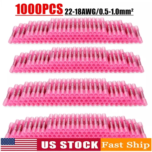 1000/500 Stck. Wärmeschrumpf wasserdichte Drahtverbinder 22-16 AWG Stoßdichtklemmen - Bild 1 von 12