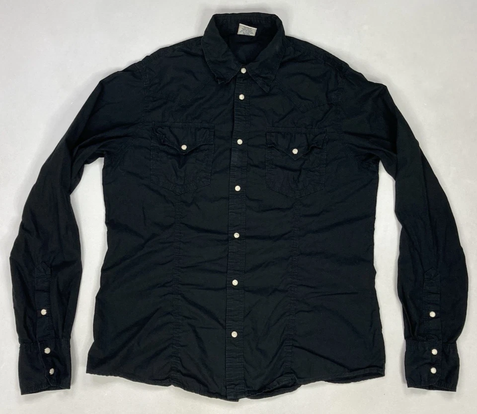 Camisa a Presión True Religion Estampado de Calavera Perla Occidental Hombres Grande Manga Larga Y2K Foto 3 de 4