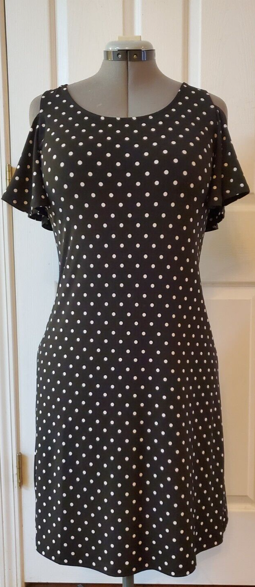 Chico Donna Perfect Summer Dress NWT Chicos Black White Polka Dot