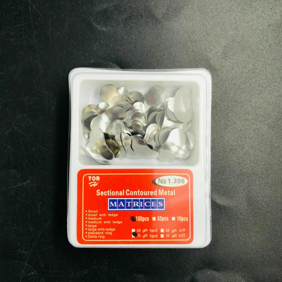 100 pezzi matrici metalliche sagomate sezionali a matrice dentale fasce cunei ricarica in acciaio inossidabile grande medio piccolo 66 100 pezzi matrici metalliche sagomate sezionali a matrice dentale fasce cunei ricarica in acciaio inossidabile grande medio piccolo 66