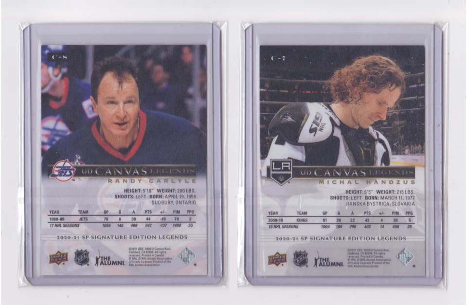 2020-21 UPPER DECK SP SIGNATURE EDITION UD CANVAS LEGENDS INSERT -DROP DOWN LIST - Image 4 of 4