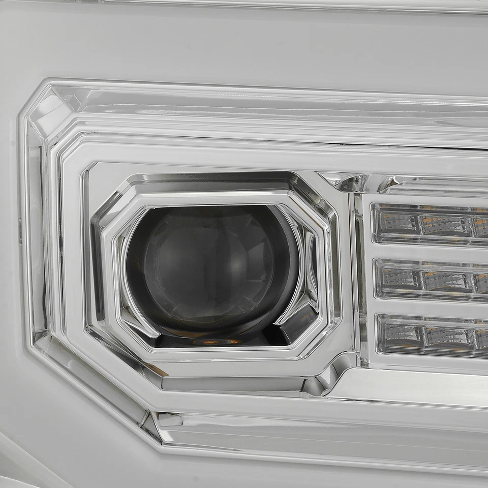 Fit 07-13 GMC sierra 1500/07-14 2500/3500HD Chrome Headlights w/LED DRL+Signal - Image 2 of 4