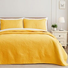 Twin Quilt Bedding Set Lightweight Yellow Quilts Twin Size for All Seasons So...