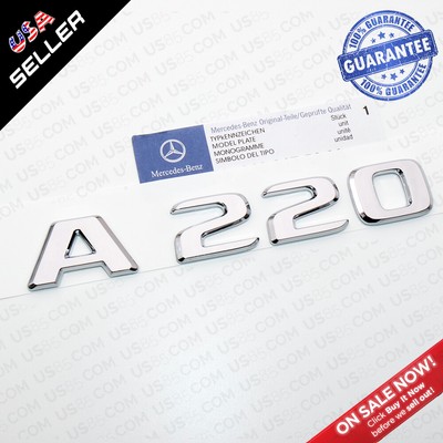 19+ Nameplate OEM A220 Emblem 3D Trunk Logo Badge Decoration AMG 4Matic - Chrome