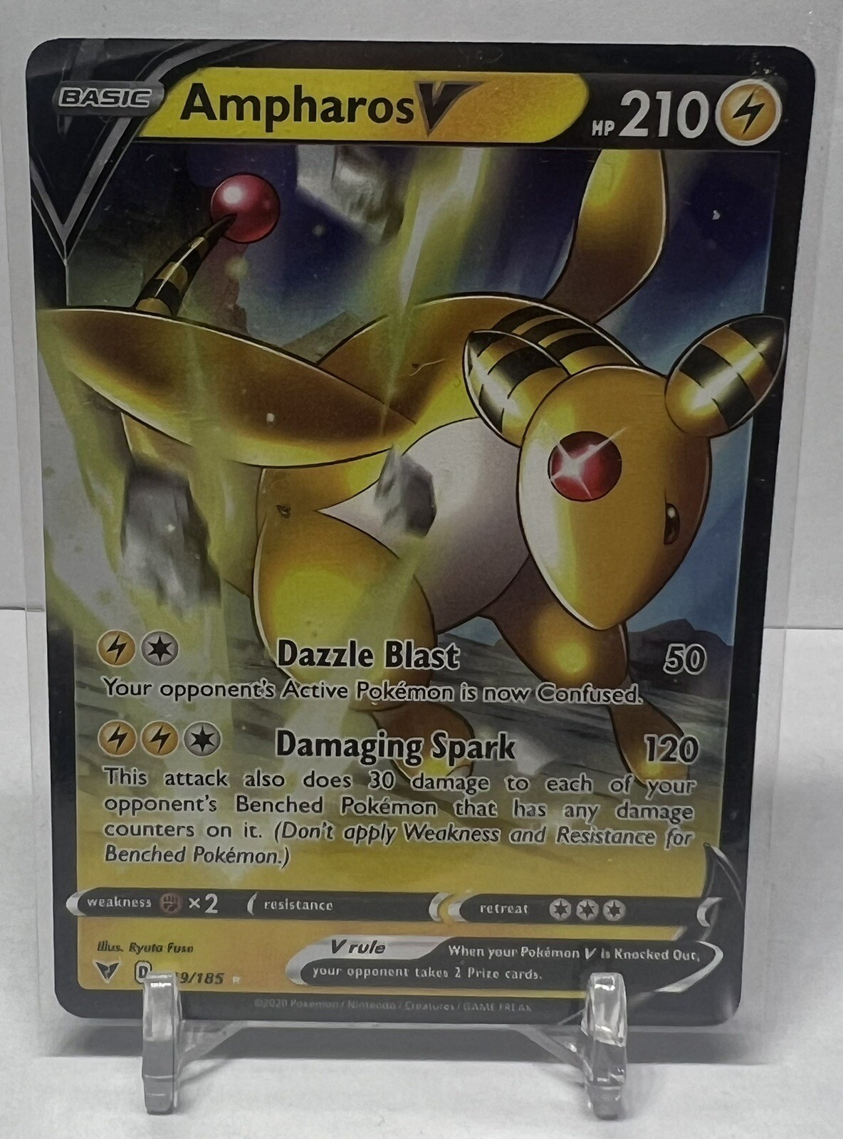 Ampharos V 049/185 Ultra Rare Vivid Voltage Pokemon Card NM