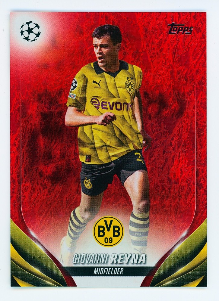 2023-24 Giovanni Reyna Topps Jade Edition Red Foil Borussia Dortmund Card 2/5