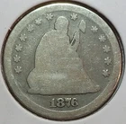 1876-CC Seated Liberty Quarter - Carson City Mint - Circulated