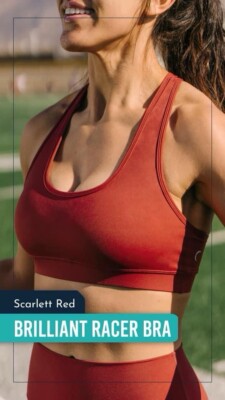 Zyia Scarlet Red Brilliant Racer Sports Bra Workout Running Gym Size XXL 