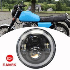 Für MZ ETZ125 ETZ250 ETZ 150 250 E24 Rund LED Scheinwerfer H/L Strahl DRL