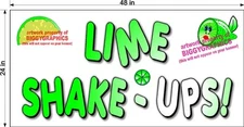 2' X 4' VINYL BANNER LIME SHAKE UPS LEMONADE  DRINK HORIZONTAL