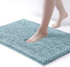 Chenille Bath Mat - Non-Slip Fluffy Shag Bathroom Rug Super Absorbent Microfiber