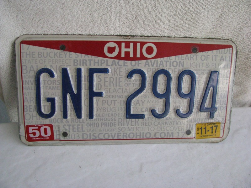 ``license plate- Ohio- more than 3 years old