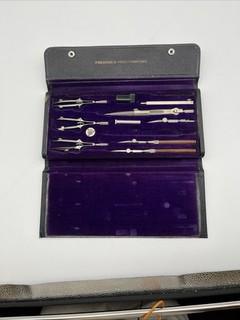 Antique Drafting Engineer Kit w/Black Case Post Excelsior 947 C Made In Germany