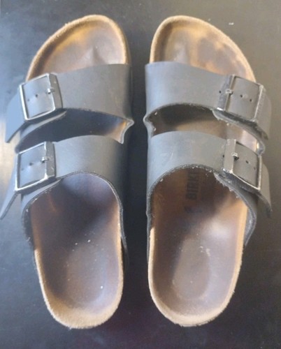 Birkenstock Größe 38 (USW 7 - 7,5) Arizona Birko-Flor schwarze Träger. Schmal. sehr guter Zustand - Bild 8 von 19