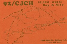 1986 QSL : Radio CJCH, Halifax, Nouvelle-Écosse, Canada