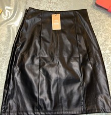 Shein Women's Skirt Black fake leather size M 6 new with tags