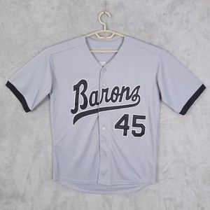 Birmingham Barons Shirt Mens Medium Gray MILB Baseball Jersey Jordan 45