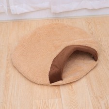 Reusable Brown Cat Bed Hamburger Nest Kitten Cave Pet Sleeping Bag