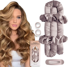 Jumbo Heatless Hair Curler Set-Satin Heatless Curls Overnight, Jumbo Curling Rod