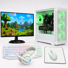 Fast Gaming PC White Computer Bundle i5 16GB 480GB SSD GTX 750 Ti Win 11